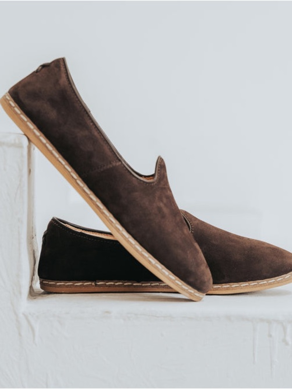Charix Espresso Nubuck Slip On Loafers Size 40